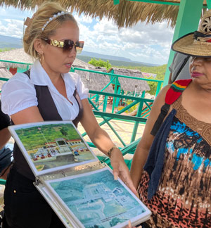 Cuban guide shows photos of the US Naval Base/Prison 