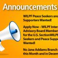 WILPF US Announcements