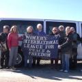 The WILPF Mobile and participants on the trip to view fracking sites