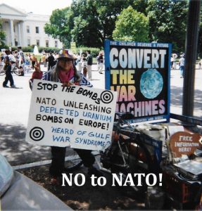 Ellen Thomas protesting NATO